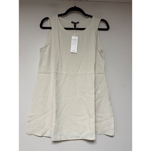 EILEEN FISHER Cream Beige Sleeveless A Line Tunic Dress XS TP